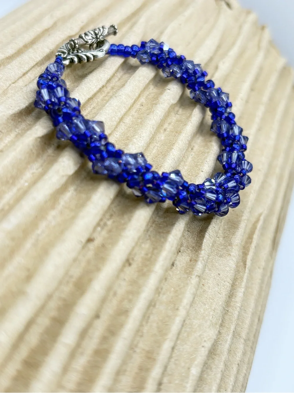 Austrian Swarovski Crystal Handmade Deep Blue Beaded Women's Bracelet